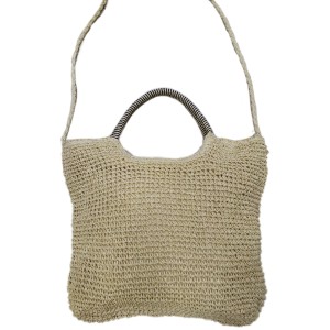 BOLSA ARTESANAL GRANDE RETANGULAR  C/ ALÇA DE MÃO MESCLADA