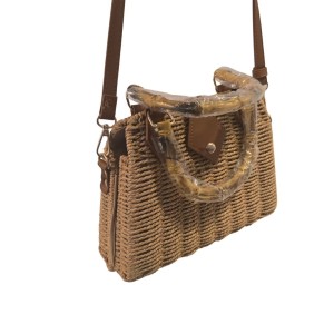 BOLSA ARTESANAL COM ALÇA BAMBU