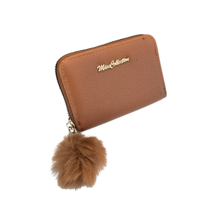 CARTEIRA/PORTA SANFONADA COM POMPOM